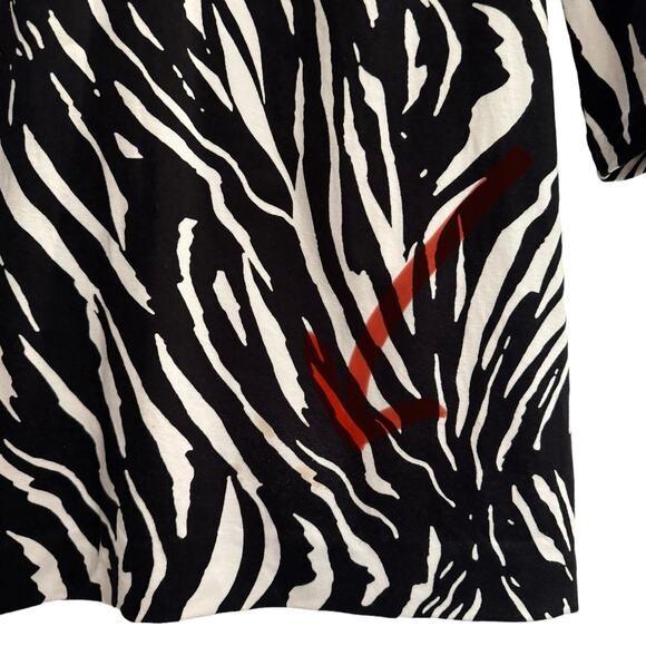 Diane Von Furstenberg DVF Black and White Zebra Print Long Sleeve Dress sz 2 - Picture 16 of 16